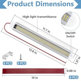 BFXM 12v Led Light Strip, 120LEDs 640LM 8W DC Led Interior Lights with ON/Off Switch, 12 Volt Led Lights for Enclosed Vans, RVs, Trucks, Trailers, Boa