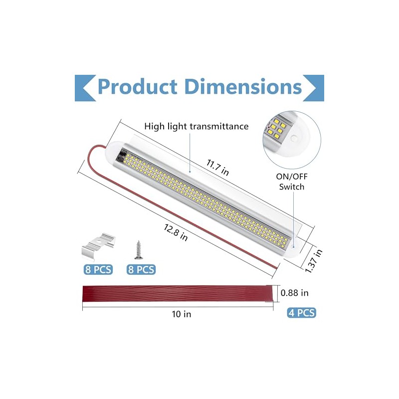 BFXM 12v Led Light Strip, 120LEDs 640LM 8W DC Led