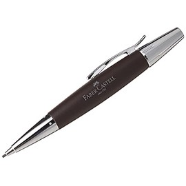 Faber-Castell Design E-Motion Pearwood Polished Chrome Dark Brown Mechanical Pencil 138381