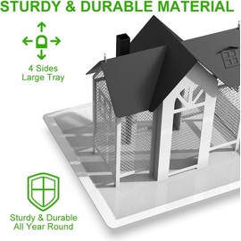 YMWVH Hanging Bird Feeder House for Outside, Metal Mesh Wild Bird Feeder with Triple Feeders for Finch Cardinal Chickadee, Large Capacity& Durable (White)