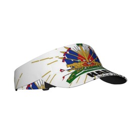 Cute Haiti Flag Sports Sun Visor Hats Women Wide Brim Summer Beach Cap Adjustable Haitian Sun Caps for Men Women