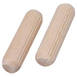 SKIR'CO (Pack of 50) Wooden Dowels 8x28mm Grooved Wood Dowels Fluted Pins for Furniture Grooved Dowels