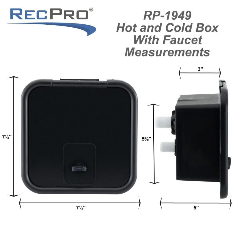 RecPro RV White Exterior Shower Box with Hot & Cold