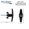 RecPro Truck Cap Lock T-311 Topper Window T Handle for
