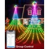 3.6M Outdoor Christmas Curtain Lights, 64 Modes Smart Waterfall String