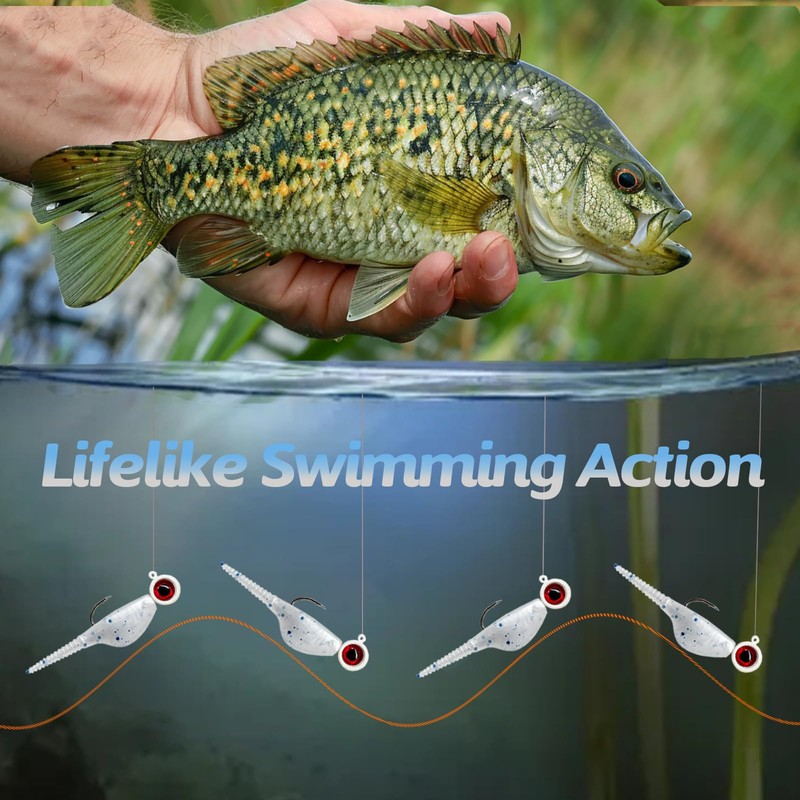 Bombite Crappie Lures Crappie Baits Kit Soft Plastic Lures for