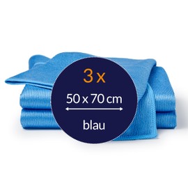 culiclean Ultra Mikrofaser Küchentuch Geschirrtuch Trockentuch 50x70 cm, blau, 3 Stück, Profipack, Waschbar, Saugfähig, Aufhänger - Polieren, Haushalt, Küche, Auto, Gastronomie Top Qualität