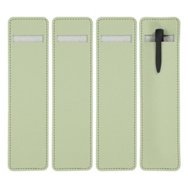 PATIKIL 7 Inch Pen Sleeve Case, 4Pcs PU Leather Pen Pouch Single Fountain Pouch Protective Cover Holder for Office Ballpoint Pencils Touch, Matcha