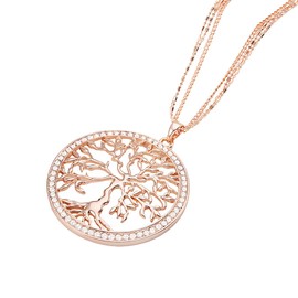 Taffstyle Women's Long Necklace Tree of Life with Crystal, Rhinestone Metal, Crystal