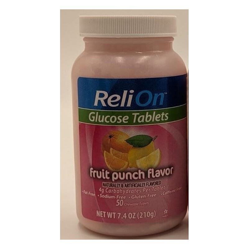 Relion Glucose Tablets - Fruit Punch Flavor - 50 counts