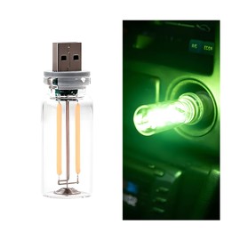 Sandfren USB LED Car Atmosphere Light, Mini Vehicle Ambient Interface Charging Lighting Bottle, Portable Automotive Night Lamp Decoration Accessories, Universal for SUV, Sedan, Truck (Green)