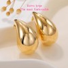 2 Pairs Teardrop Earrings Dupes,Chunky Gold/Silver Hoop Earrings for Women,Chunky