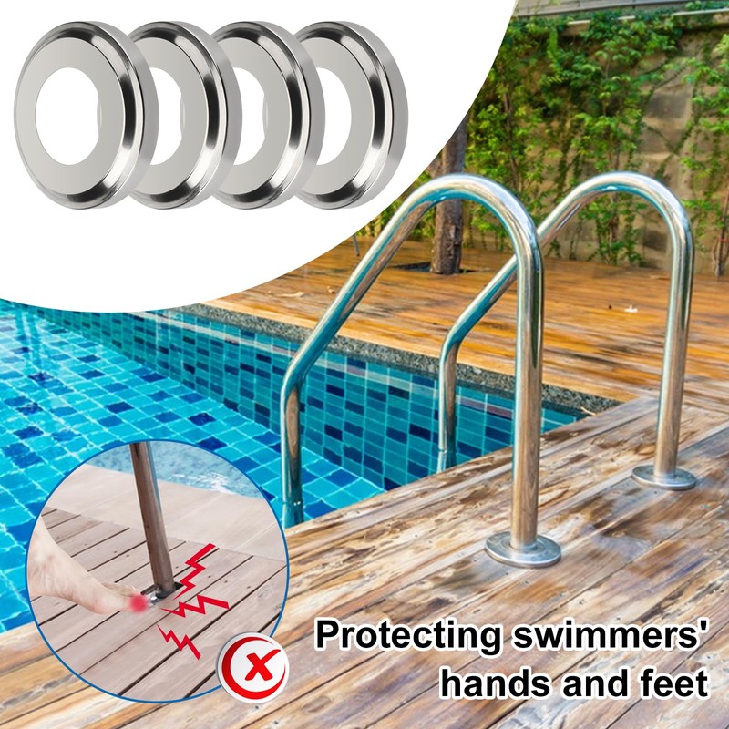 Pool Ladder Escutcheons - Stainless Steel Escutcheon Plates for 2"
