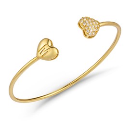 SELOVO M Initial Bracelet Teens Letter Cuff Bracelets for Women Gold tone