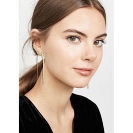 Gold Bow Drop Dangle Statement Earrings for Women Long Tassel Chain Dangling Earrings Jewelry Gift