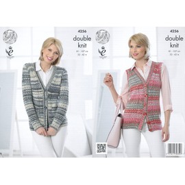 King Cole Ladies Double Knitting Pattern Womens Cable Knit Cardigan & Waistcoat Drifter DK (4256)