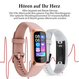 Fitness Watch Women Men Fitness Tracker Smartwatch Sports Watch Fitness Watch Pedometer with Whatsapp Function Heart Rate Monitor Running Watch Bracelet Tracker Blood Pressure Monitor Elegant Black