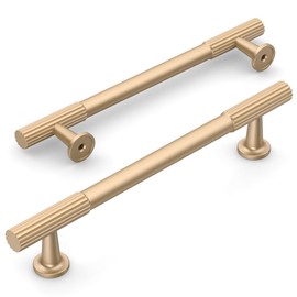 Amerdeco 10 Pack Champagne Gold Cabinet Pulls 5 Inch(128MM) Hole Centers Kitchen Cabinet Handles Hardware Kitchen Handles for Cabinets Cupboard Handles Drawer Pulls ZH0071