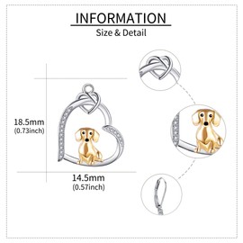 Dachshund Leverback Earrings 925 Sterling Silver Dachshund Dangle Earrings Heart Dog Jewelry Gifts for Women Mom Wife Dachshund Lovers, one size, Sterling Silver, No Gemstone