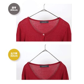 Taya Smart Hanger for Shirts, Knit Camisoles/Set of 10, Antique Silver, Pro-Grade, W32cm Lightweight, Non-Slip, 1/2 Vinyl Coated, Simple, Stylish, Storage, Space-Saving, Fixed Hooks