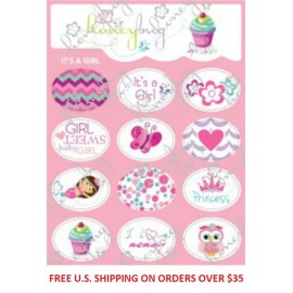 Honeybug MAGNETIC reborn doll PACIFIER It's a GIRL SPRINKLES sheet 12 decals