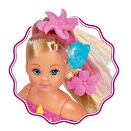 Simba 105733318 Evi Love Swimming Mermaid, Evi as Mermaid, Can Swim Properly with Fish Figure, Dressing Doll, 12 cm, for Children from 3 Years