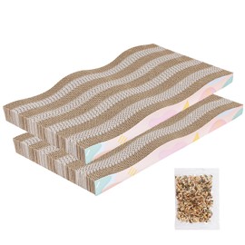 Cat Scratch Pad,2 pcs Large Cat Scratcher Cardboard with Premium Reversible Scratch Textures Color Matching Design