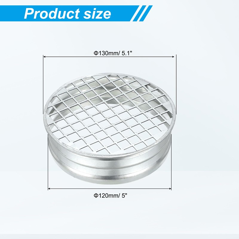 PATIKIL 5 Inch Duct End Cap with Steel Mesh, Metal