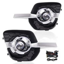 RAPOOSANS Driving Fog Lights Lamps Assembly for 2010-2016 Chevy Equinox Fog Light Replacement with H11 Halogen Bulbs, Switch and Wiring Kit