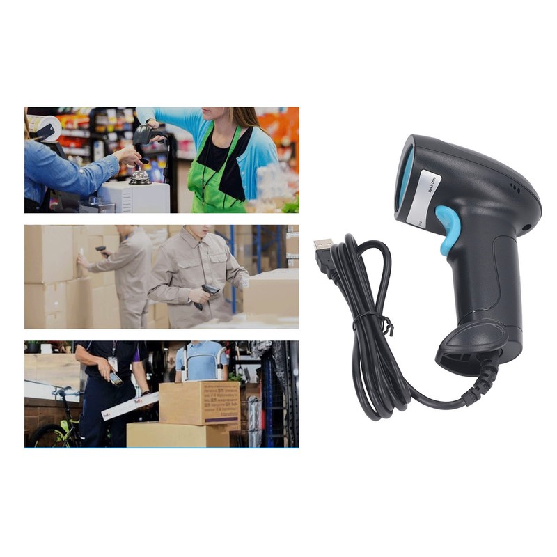 1D Barcode Scanner High Accuracy Fast Decoding Ergonomic USB Wired