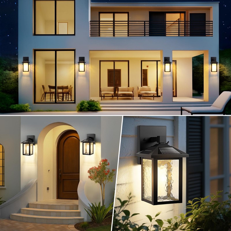 BesLowe Solar Wall Lights Outdoor, Aluminum Dusk to Dawn LED