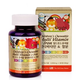 자체브랜드 My child's nutritional balance children's children's chewable multivitamin and iron 90 tablets fruit flavor / 우리아이 영양밸런스 어린이 키즈 칠드런스츄어블 멀티비타민앤 철분 90정 과일맛