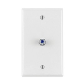Leviton 40539-MW Midsize Video Wall Jack, F Connector, White