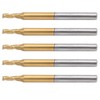 5Pcs 3Flute Flat End Milling Cutter Round Shank TiPlated Accessories