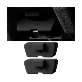 Sandfren 2Pcs Car OBD2 Diagnostic Connector Cap, Silicone Vehicle OBDII Port Dust Protector, Automotive OBD Interface Socket Protective Sleeve Cover Accessories, Universal for Sedan, Truck (Black)