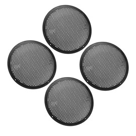 MACHSWON 4pcs 8'' Plastic Audio Speaker Cover Mesh Subwoofer Grill Horn Guard Decorative Circle Grille Protector Black for Auto Car