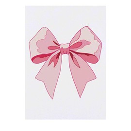 'Pink Bow' Temporary Tattoo - Water Resistant, Skin-Safe, Non-Toxic Transfer (TO00081073)