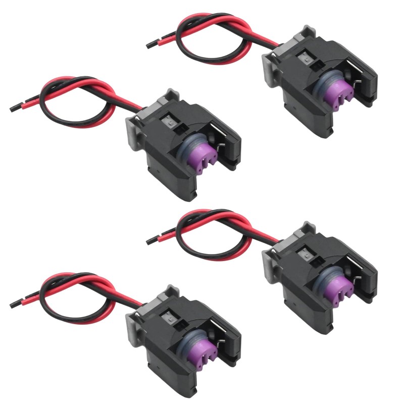 Ollanoos 4Pcs 2 Pin Car Diesel Injector Connector Wire Harness