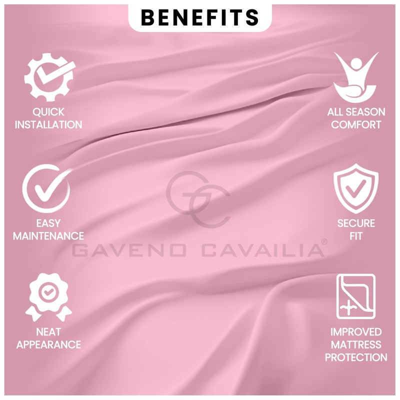 Fitted Bed Sheets King Size (150x200 cm) - Breathable Fitted