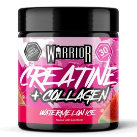 Warrior Creatine Monohydrate Powder + Hydrolysed Collagen Peptides 270g (30 Servings) – Micronised Creatine and Collagen Supplement for Muscle, Hair, Skin, Nails & Joints for Women – Watermelon Ice