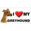 I (Heart) Love my GREYHOUND Large Car Fridge Dog Magnet
