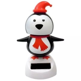 Cal Mart Gifts Inc ~ Cute ~ Christmas Bobbling Wobbling Head Penguin Solar Toy