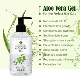 Supremely Naturals Aloe Vera Gel | Nourishing Care for Hair, Skin, and Face | A Multi-Purpose Miracle for Head-to-Toe Hydration and Care