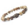 Zen-Ethno-Herrenarmband aus braunen Jaspisperlen und bronzefarbenem Buddha