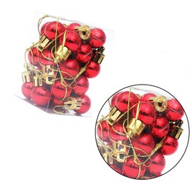 TOPBATHY Pack of 24 Christmas Bauble Ornaments 2 5 cm Christmas Tree Decorations Hanging Christmas Baubles Balls for Home Indoor Holiday Party Decoration Red