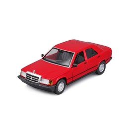 Bburago Mercedes 190E (1987) Model Car 1:24 Scale Moving Doors Red (18-21103R)