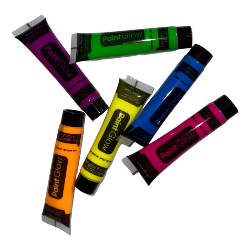 Sombreros y Fiesta México 6 Tubo Pintura Neon Fluorescente Glow