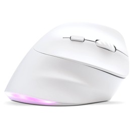 Bluestork - Ergonomische Vertikale Kabellose Maus 800-2400dpi 6 Tasten RGB - Maus Ergonomisch - Ergonomische Maus Kabellos - Vorbeugung Gegen Mausarm (rsi Syndrom) - Pc & Mac - Weiß für Rechtshänder