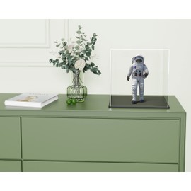 HEMYLU Acrylic Display Case, Super Clear Displaying Box with Matt Base and Lid for Toys, Figures, Collectibles (7x7x7inch)