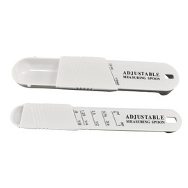 CybrTrayd Adjustable Measuring Spoon, 2-Piece Set, One Size, White